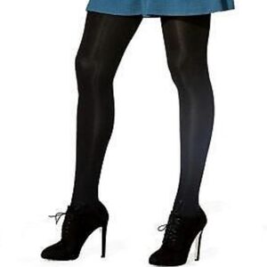 HUE Black Leggings Sleek Opaque Design